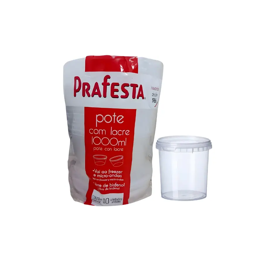 POTES REDONDO 1000ML C/ LACRE C/10
