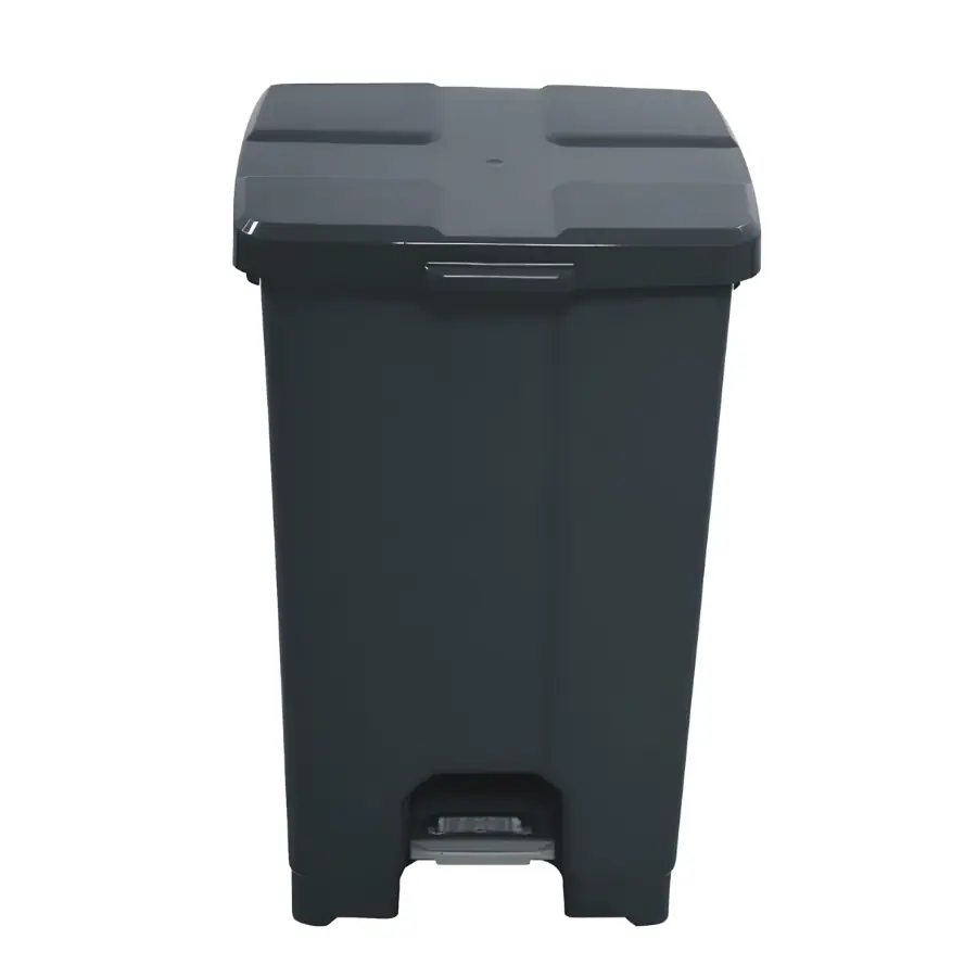 CESTO C/PEDAL QUADR.60L PRETO
