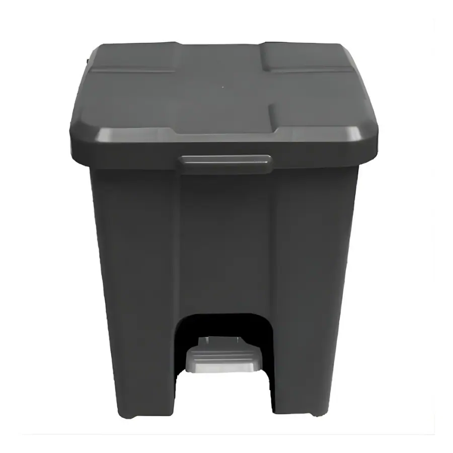 CESTO C/PEDAL QUADR.15L PRETO