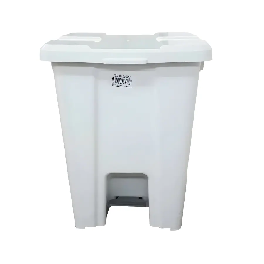 CESTO C/PEDAL QUADR.25L BRANCO