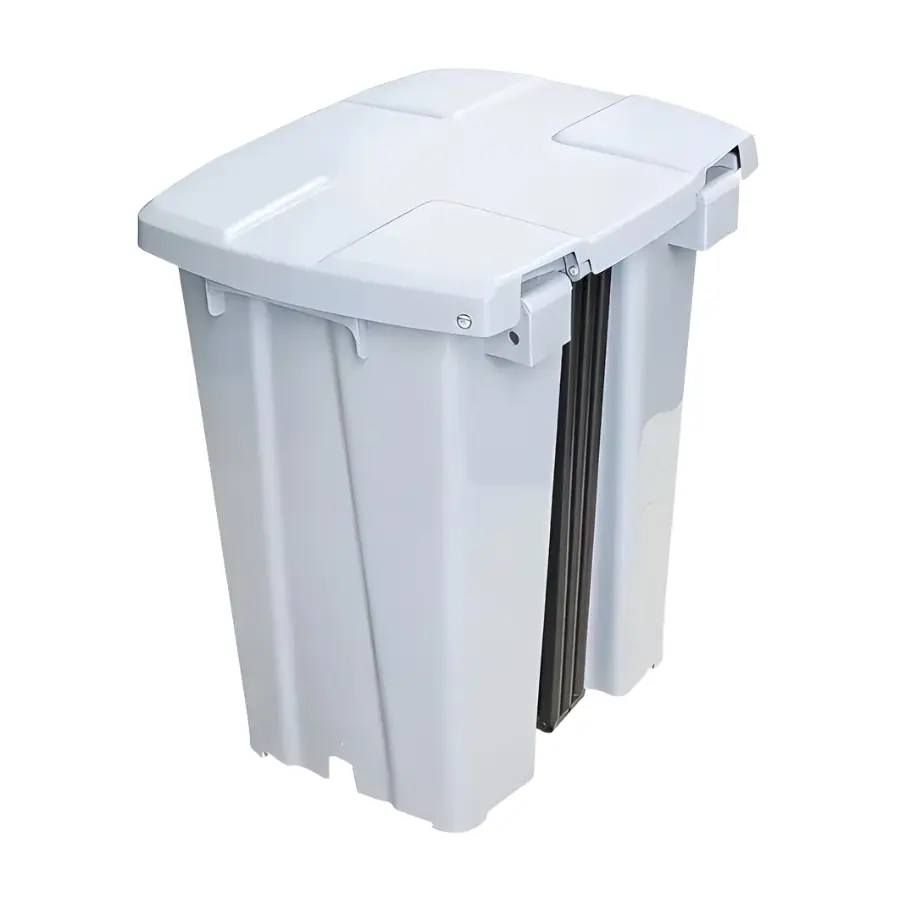 CESTO C/PEDAL QUADR.30L BRANCO