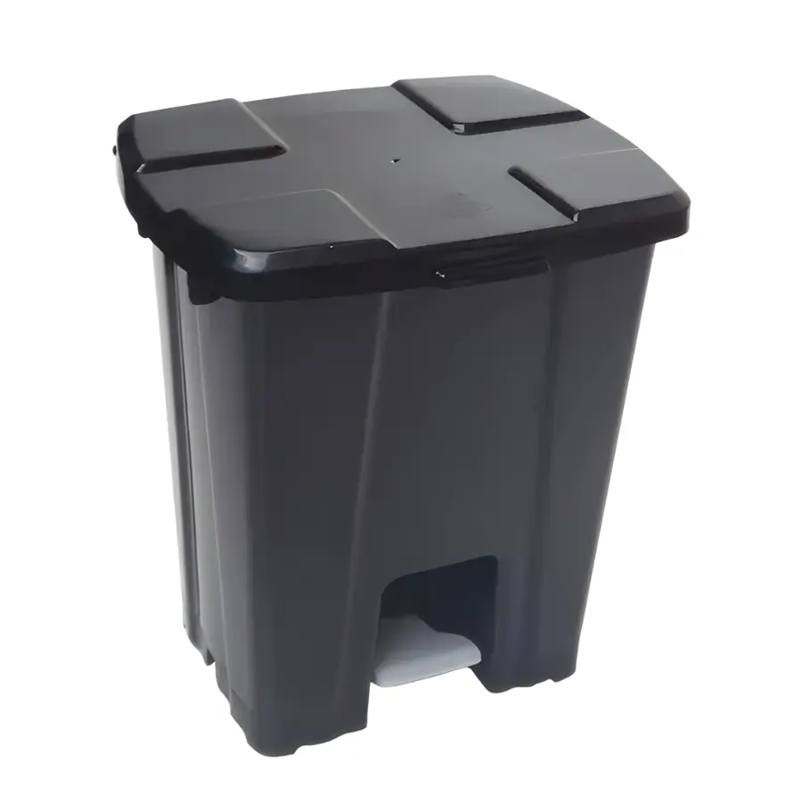 CESTO C/PEDAL QUADR.30L PRETO