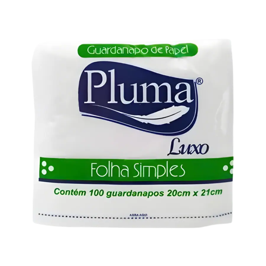 GUARDANAPO 20X21CM PLUMA C/100