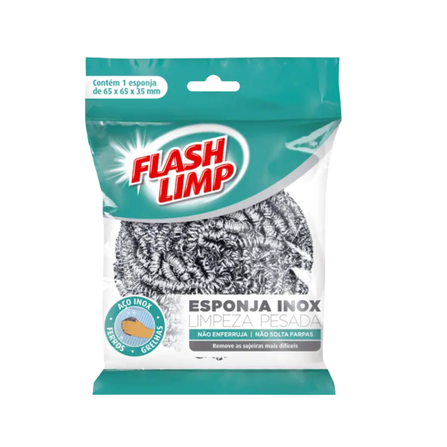 ESPONJA INOX LIMPEZA PESADA FLASH