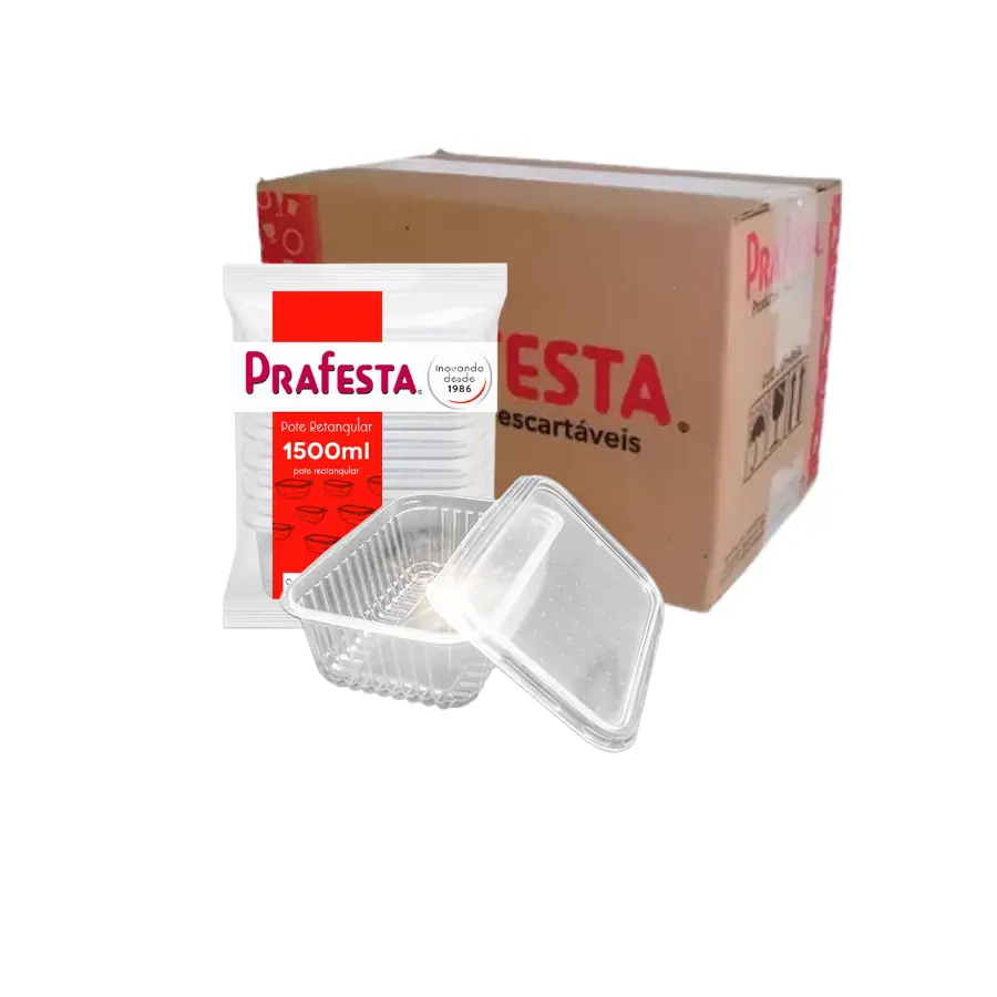 POTES RETANGULAR 1500ML C/10