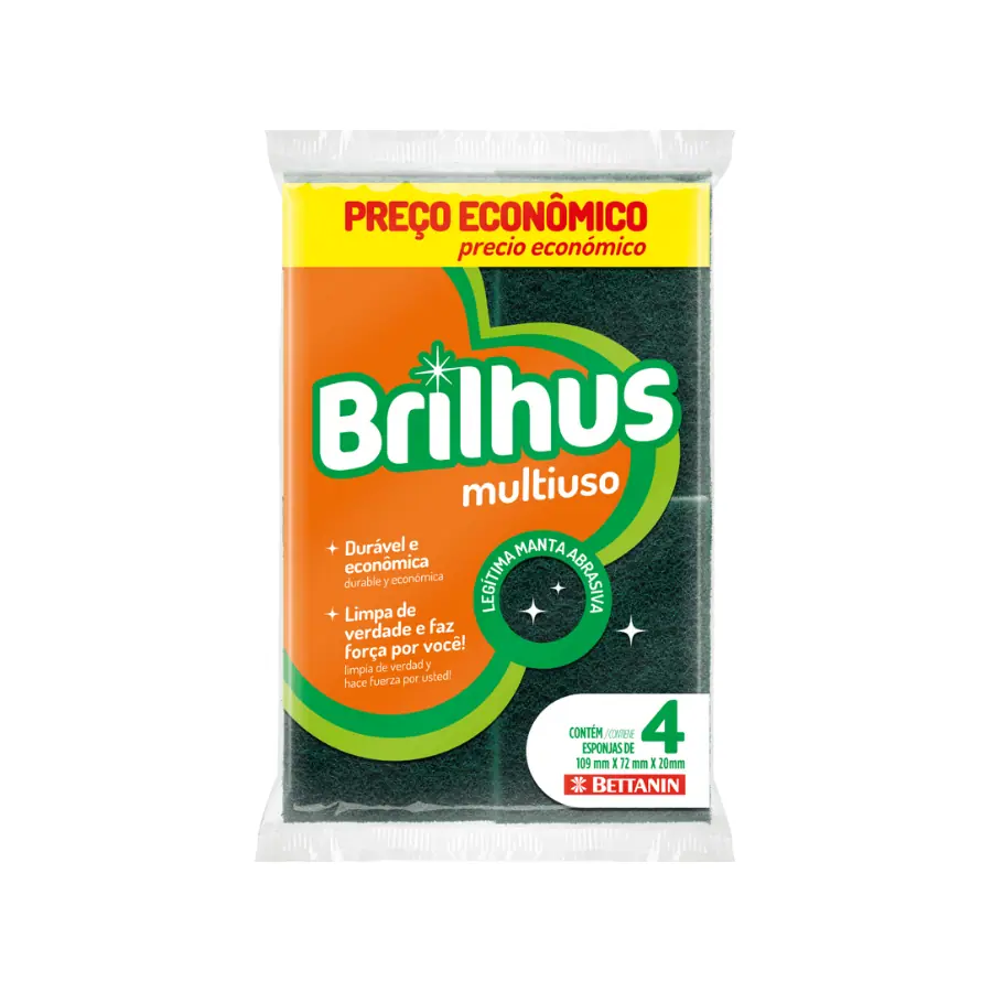 ESPONJA MULTI USO BRILHUS C/4