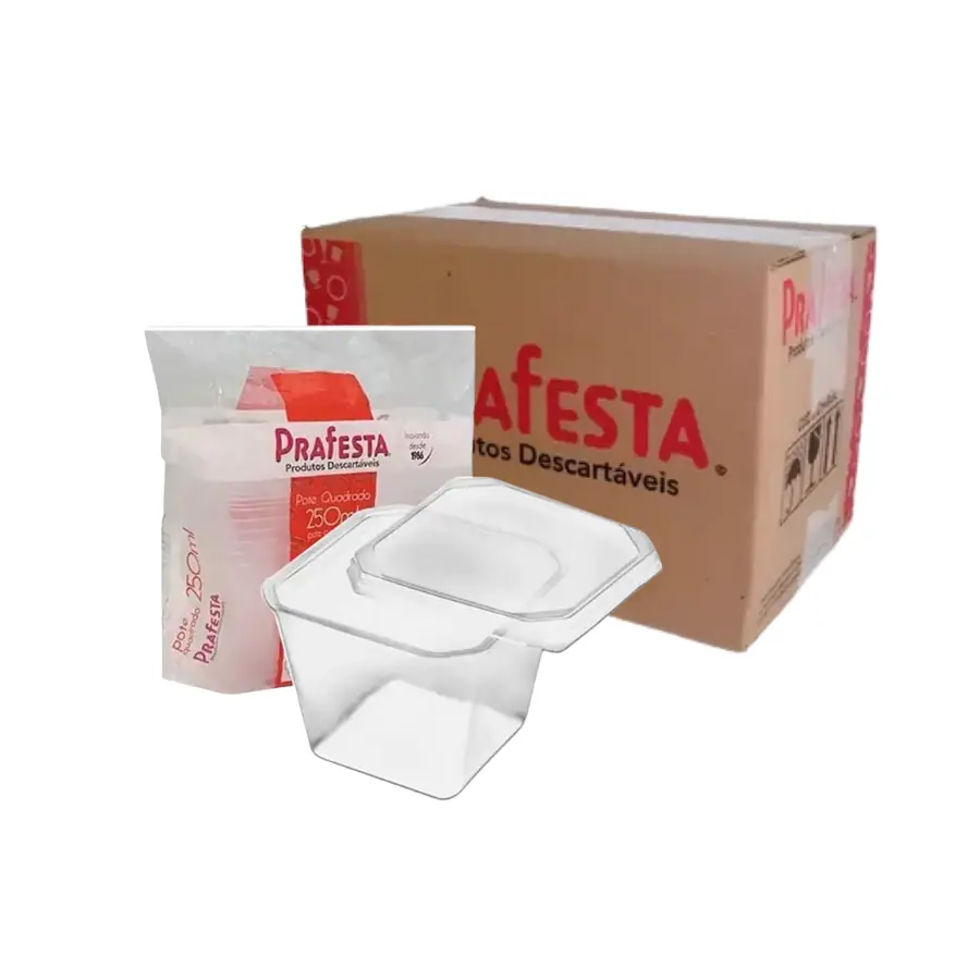 POTES QUADRADO 250ML C/20
