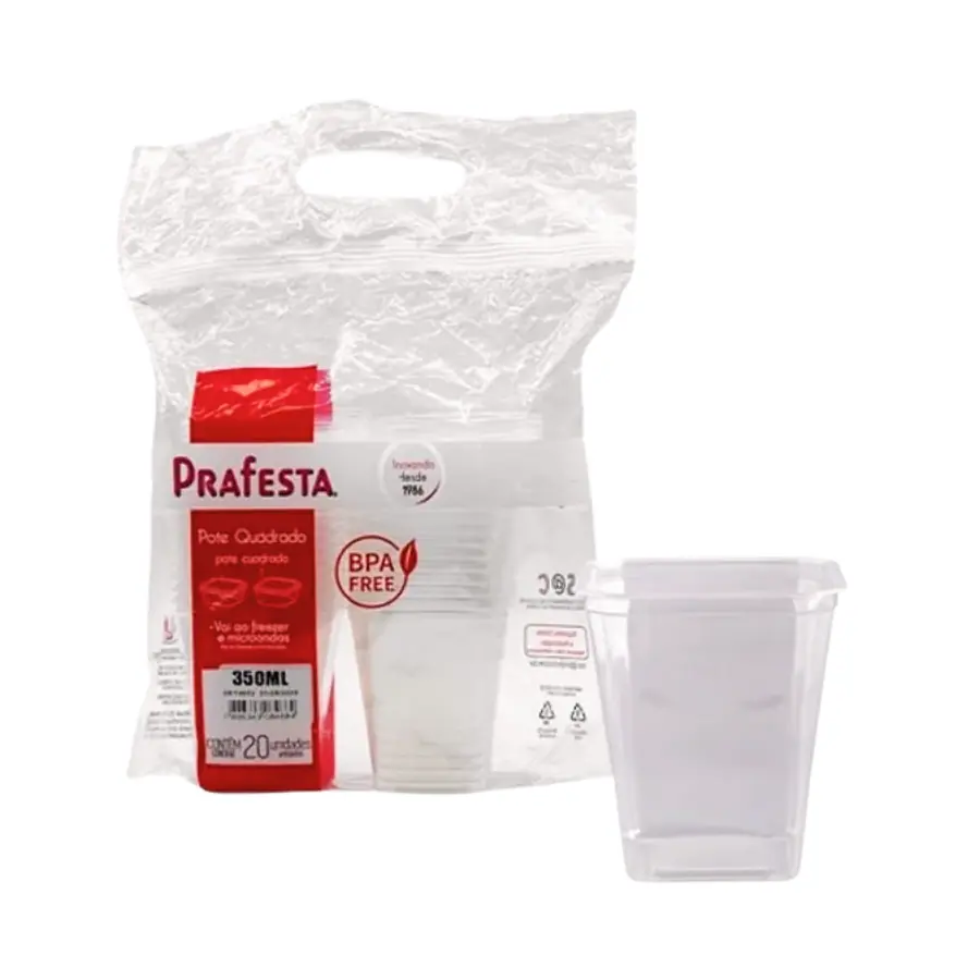 POTES QUADRADO 350ML C/20