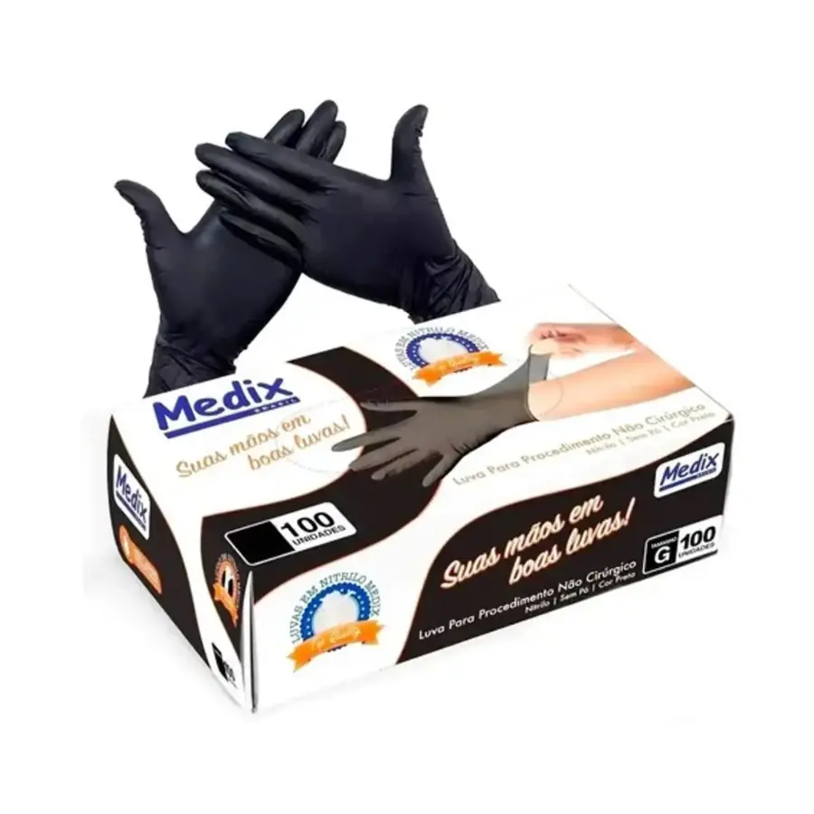 LUVAS NITRILICA S/PO PRETA G