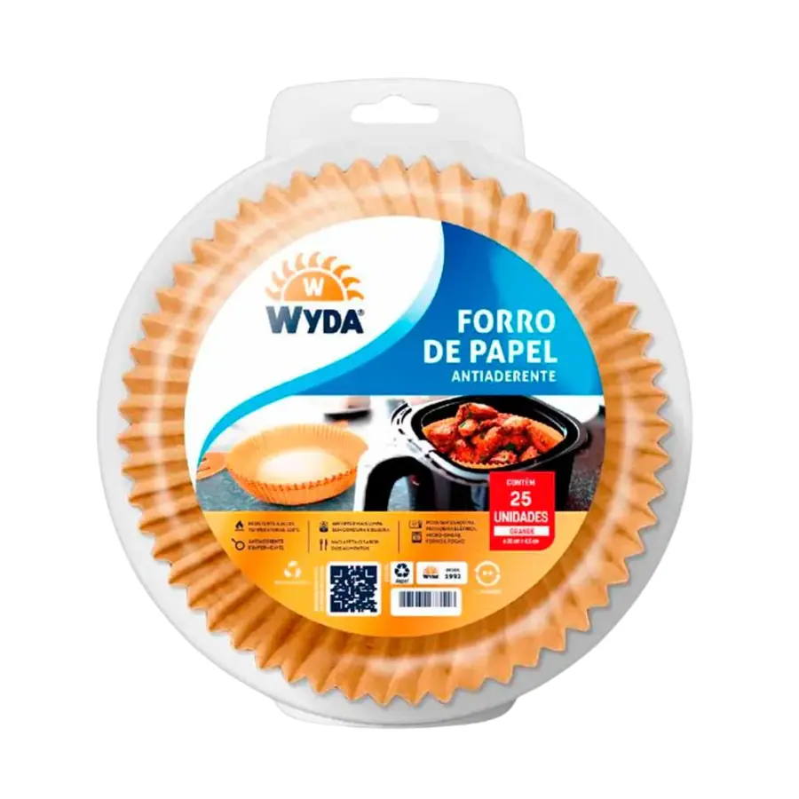 FORRO DE PAPEL P/AIRFRYER C/25 20X4,5CM