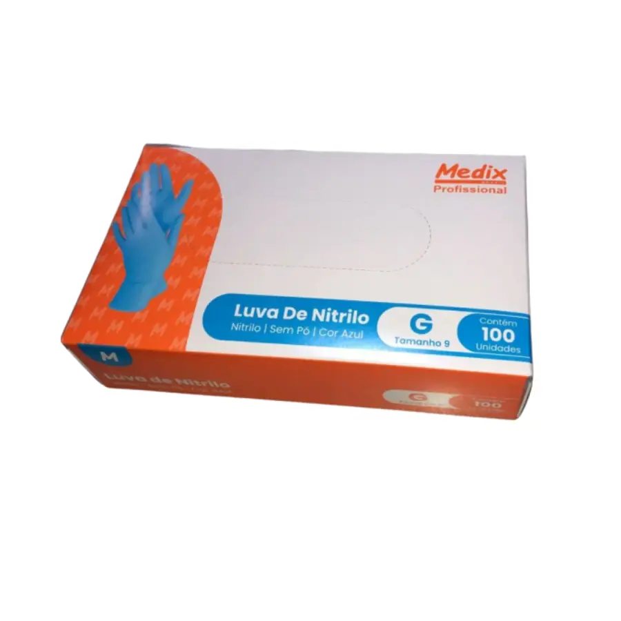 LUVAS NITRILICA S/PO AZUL G