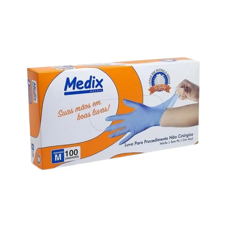 LUVAS NITRILICA S/PO AZUL M