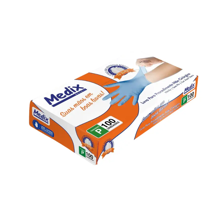 LUVAS NITRILICA S/PO AZUL P